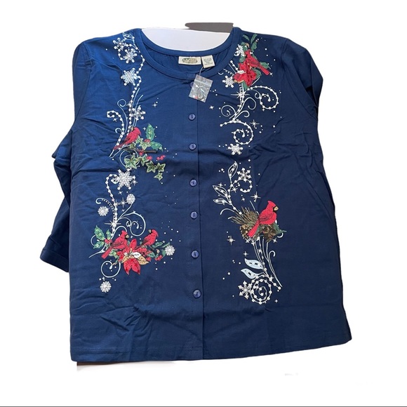 Collections Etc Women’s Cardinal Cardigan - Navy - XXL -NWT - Picture 1 of 8